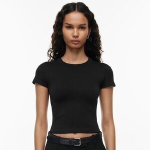 Aritzia Baby Rib Seamless Willow T-shirt, Black XS